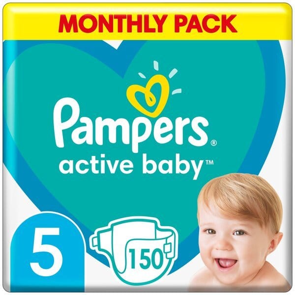 PAMPERS Дитячі одноразові підгузки Active Baby Junior (11-16 кг) 150шт Відгуки