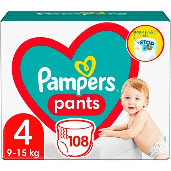 PAMPERS Дитячі одноразові підгузки-трусики Pants Maxi (9-15кг) Мега 108шт Відгуки