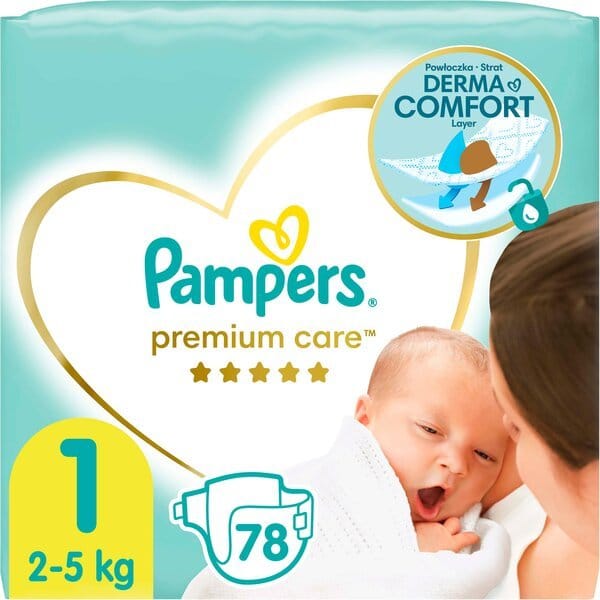 PAMPERS Дитячі підгузки Premium Care NewBorn 78шт Відгуки