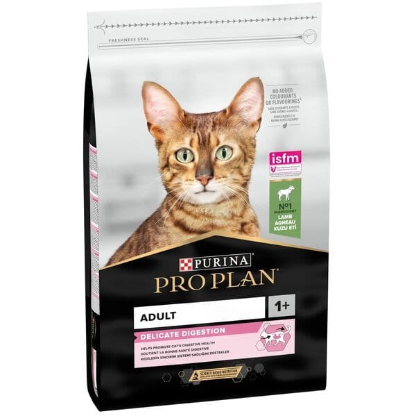 Сухий корм кішок з чутливим травленням Purina Pro Plan Cat Delicate з ягням, 10 кг  Відгуки