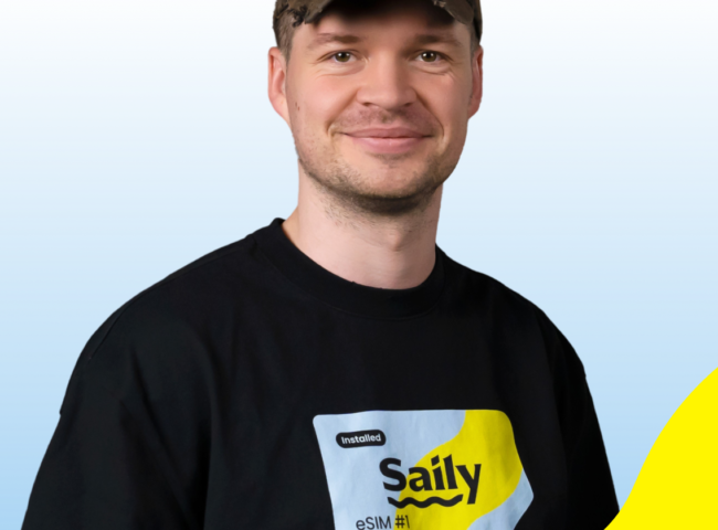 Вікінтас Макніцкас, CEO Saily. Фото: Saily, офіційний розділ для преси https://saily.com/press-area/ . Пресматеріал команди сервісу, редакційне ілюстрування опису компанії. Вікінтас Макніцкас, CEO Saily, на офіційному пресфото компанії